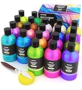 ARTME Iridescent Acrylic Paint Set, 20 Chameleon Colors in 8.45 oz/250ml Bottles, Large Bulk Colo...