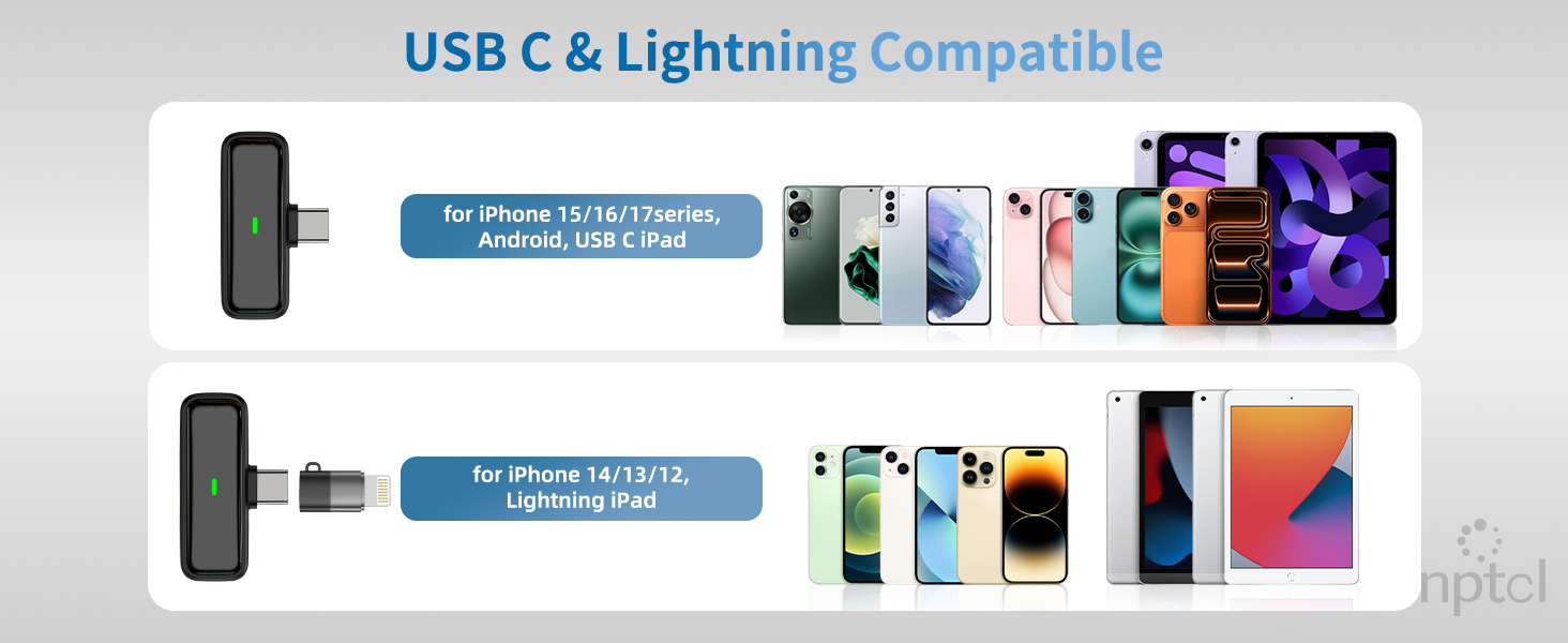 lightning and usb c compatible mic