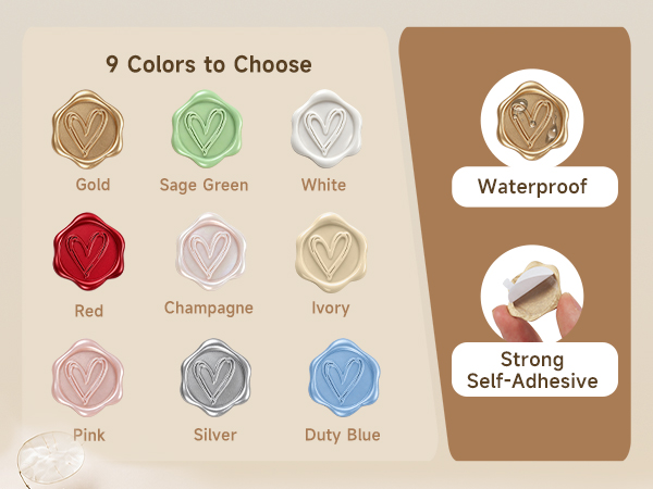 Heart Wax Seal Stickers