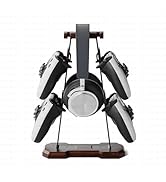 CUIWHRL Headphone Stand Wood Controller Stand for Desk Wooden Controller Holder for 4 Packs Contr...