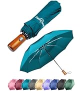 Premium Umbrella Windproof Travel Umbrellas for Rain,Compact Small Portable Folding Automatic Str...