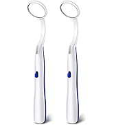 Ceonam 2 Pcs Dental Mirror with Light Tool LED Lighted Teeth Inspection Mirror Anti Fog Curve Ang...
