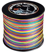 RUNCL Braided Fishing Line, Abrasion Resistant, Zero Stretch, 8X Multicolor Extra Visibility Fish...