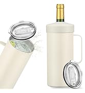 Wine Bottle Chiller with Handle | Portable Rapid Cooling Champagne Insulator | Stainless Steel Wi...