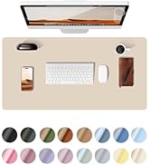 YSAGi Leather Desk Pad Protector, Office Desk Mat, Large Mouse Pad, Non-Slip PU Leather Desk Blot...