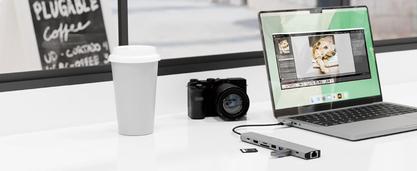 9-in-1 USB-C Hub with 10Gbps data transfer, Ethernet, SD slots