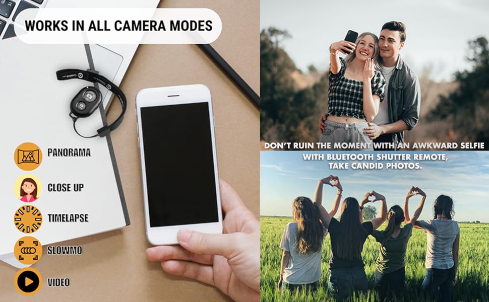 Camera Shutter Remote Control with Bluetooth Wireless Technology