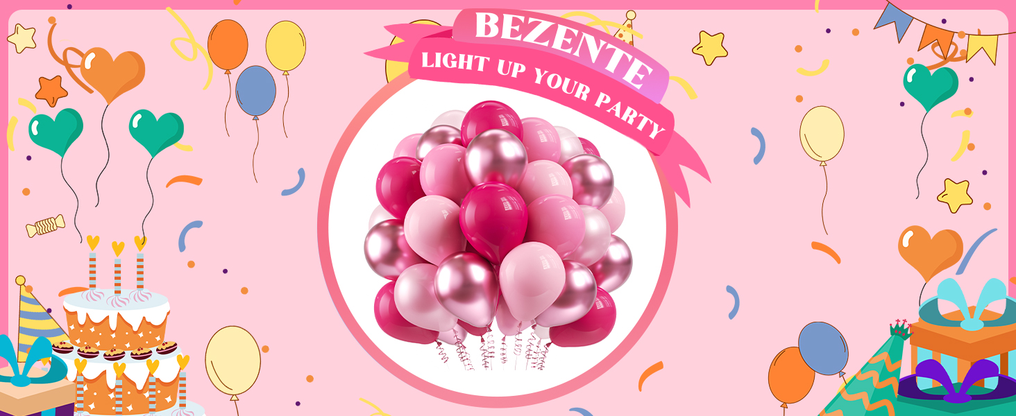 multiple pink latex balloons kit