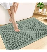 Smiry Waffle Bath Mat 30X20, Extra Soft Absorbent Bathroom Rugs, Sage Green | Non Slip Machine Wa...