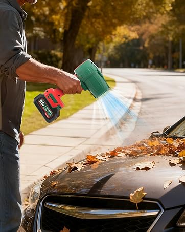 Cordless Leaf Blower with 2×4.0Ah Batteries & Charger, Powerful Electric Blower for Patio
