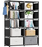 Mavivegue Book Shelf, 10 Cube Storage Organizer, DIY Bookcase, Metal Cube Bookshelf,Tall Book cas...