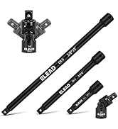 4-Piece 3/8" Drive Socket Extension Bar Set, 3, 6, 10 inch Professional Extension Set, 3/8 Inch D...