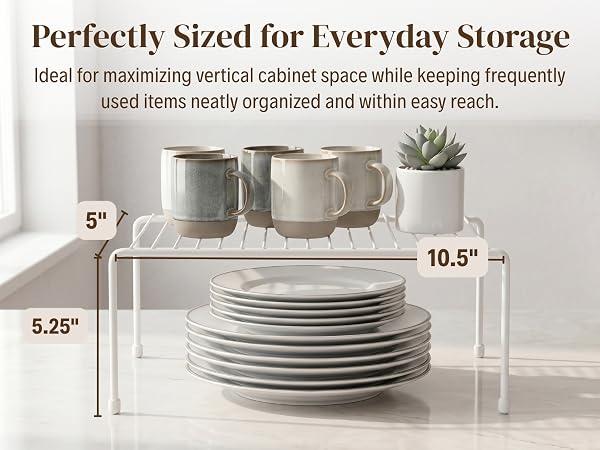Sturdy Metal Shelf Risers - Double Your Counter Space 