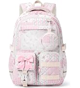 WOBAGMEN Quilted Backpack for Girls with Mesh Display Pocket | Cute Kawaii Floral School Bookbag ...