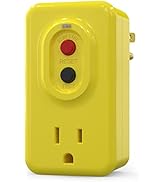 AIDA GFCI Adapter, 15 AMP Single Outlet Grounded 3-Prong GFCI Adapter, for Indoor Use with Auto R...