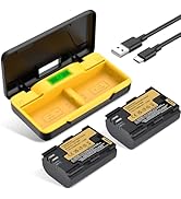 TAVT 2-Pack 2850mAh LP-E6 LP-E6N LP-E6P LP-E6NH Battery &amp; PD20W Fast Charger+SD Card Slots – Comp...