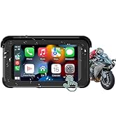 Motorcycle 5" IPS Touch Screen Monitor Compatible with Wireless Carplay, Android Auto, Siri &amp; Int...