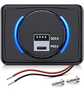 Nilight Quick Charge Socket 12V 24V PD Type C and USB Charger 3A Car Outlet with Waterproof Cover...
