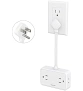 HOPOW Short Extension Cord 0.5FT, Flat Plug Outlet Extender with 4 Outlets &amp; 4 USB Ports(2 USB C)...