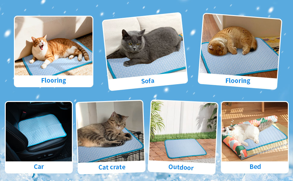 Cooling Mat Pad for Dogs Cats Ice Silk Cooling Bed for Dogs Ice Bed for Cats Pet