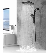 Dual Handheld Shower Head Combo, 2-in-1 Rain Shower Heads System Wide Rainfall Shower Head and 10...