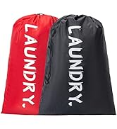 2 Pack XL Travel Laundry Bag, Machine Washable Dirty Clothes Organizer with Drawstring,Large Enou...