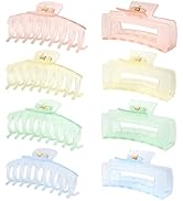 8 Pack 4.3"Large Hair Clips,2022 new summer models jelly frosted effect macaron Hair Clips for Wo...