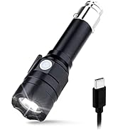 MCCC Small Flashlight Rechargeable with 12 Volt Car Cigarette Lighter &amp; USB C Charge for Auto Veh...