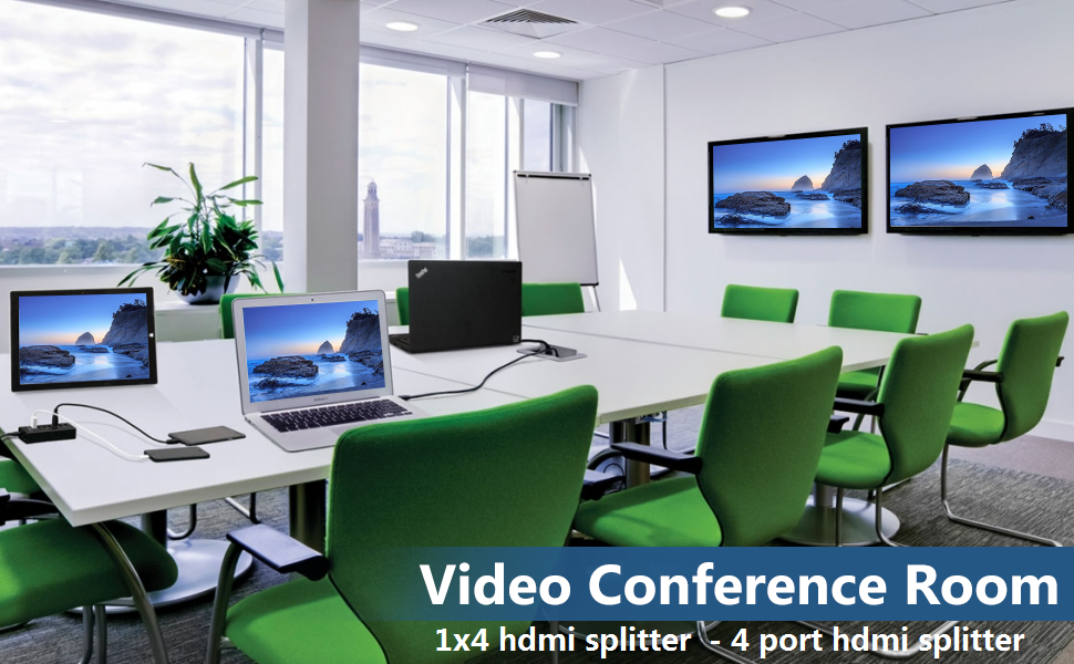 4 port Powered hdmi splitter for TV stores, digital entertainment centers, offices