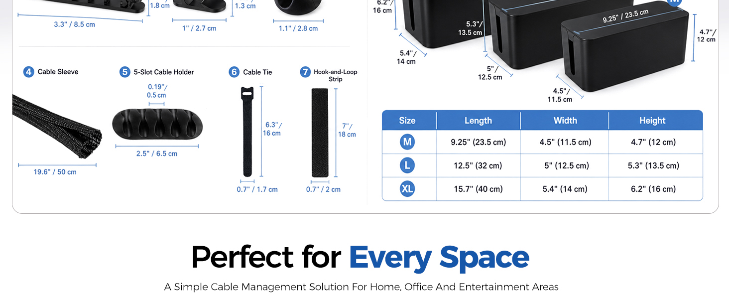 Computer TV Surge Protector Cable Management Box Holders