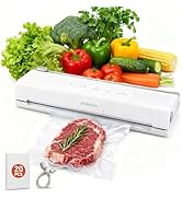 Vacuum Sealer Machine for Food, 65KPa Strong Suction Food Vacuum Sealer with Cutter, Dry &amp; Moist ...