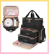 BAFASO Double Layer Nail Polish Organizer Holds 70 Bottles (15ml - 0.5 fl.oz) and a Nail Dryer, N...