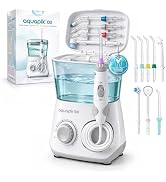 Bostontech Aquapik 100 Countertop Water Flosser for Teeth, 600 ml Corded Oral Irrigator with 10 P...
