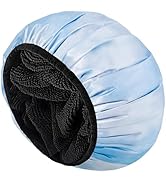 Aquior Shower Caps,Terry Lined Shower Cap for Women Reusable, Triple Layer Waterproof Bath Cap, E...