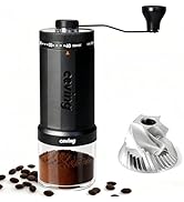World's First 60g Large Capacity Manual Coffee Grinder, Portable Hand Coffee Bean Mill with 40 Ad...