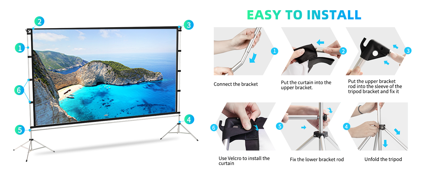 Projector Screen with Stand Installation Steps