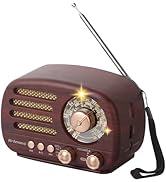 M-Amazup Radios Portable AM FM SW, Retro Radio with Speaker, Transistor Radio Bluetooth 5.3, Rech...