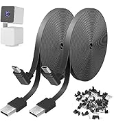 Uogw 2 Pack 16.4FT Power USB Extension Cable Compatible with WYZE Cam Pan V3, USB to 90 Degree Mi...