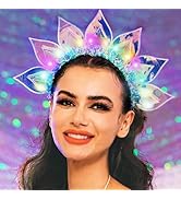 CAKURE Light Up Headband LED Flash Headpiece Rave Hair Accessories for Concert and Nightclub