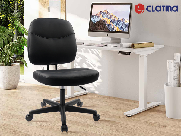 clatina black leather office desk chair