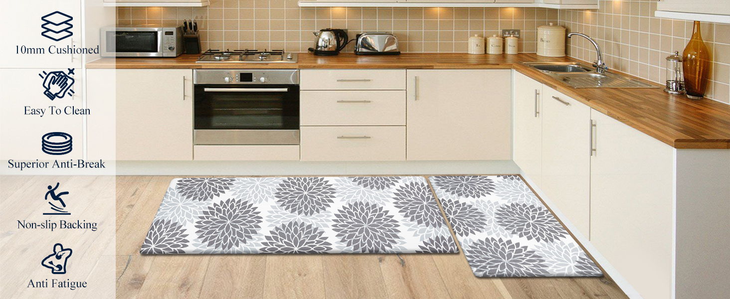 kitchen mats for floor set of 2