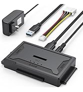 FEMORO Hard Drive Reader 4-in-1, M.2 SATA IDE to USB Docking Station with Power Adapter, 10Gbps N...