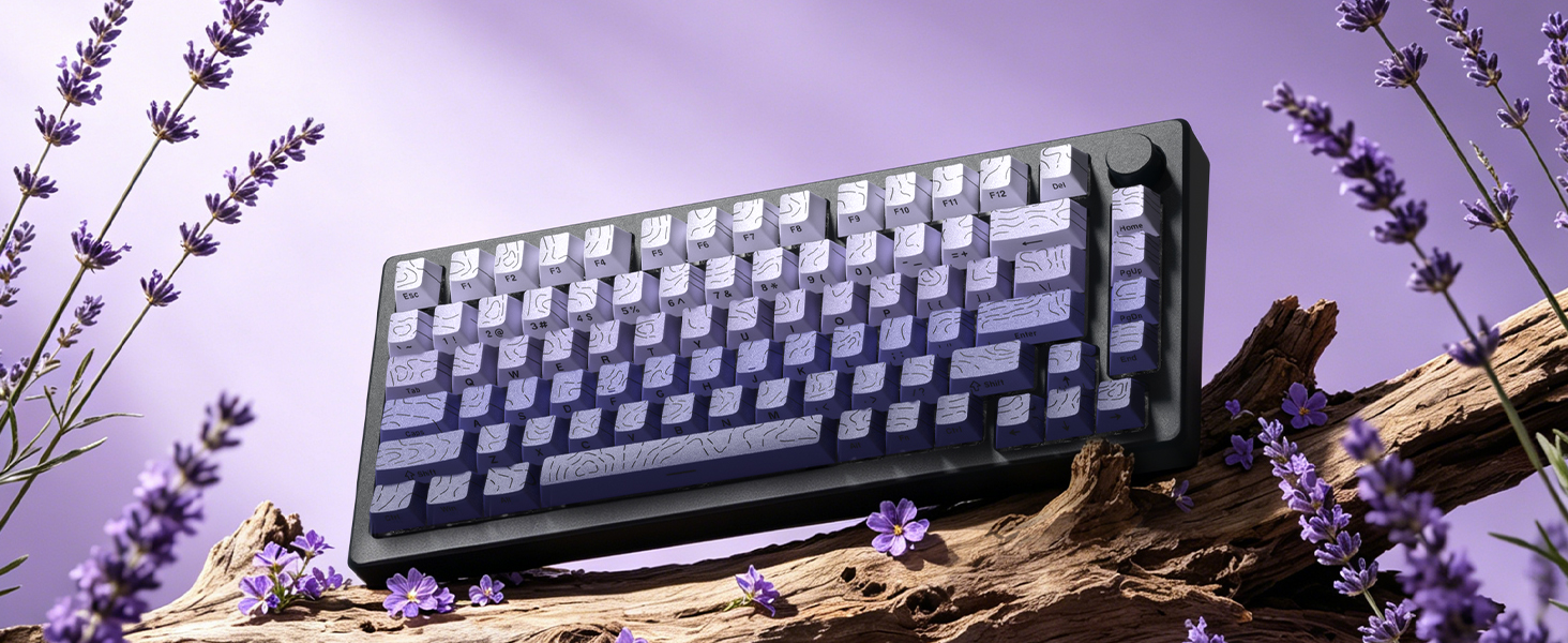 Purple keycap Sets,Line Backlit,Shine Through Keyboard Key caps,Side Printed,Cherry Profile caps