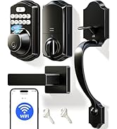 Veise VE012W-H Built-in WiFi Fingerprint Smart Deadbolt with Handle Set, App Remote Control, Keyl...