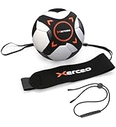 Xerceo 2-in-1 Handheld &amp; Waist Belt Soccer Kick Trainer | Solo Juggling Net | Adjustable Thickene...