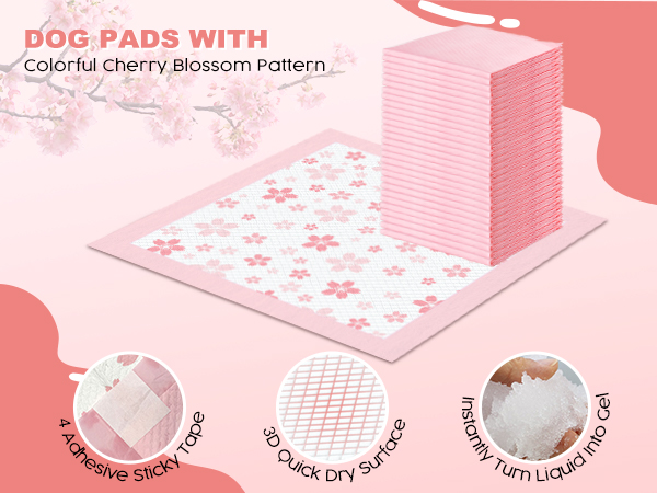 dog pads with cherrt blossom pattern