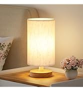 Fenmzee Small Table Lamp for Bedroom - Inline Control, Bedside Lamp with 3000K A15 LED Blub, Easy...