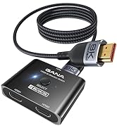 GANA HDMI 2.1 Switch, Ultra HD 8K Bi-Directional HDMI Splitter Switcher Support 4K@120Hz, 8K@60Hz...