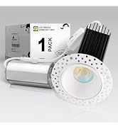 ASD Trimless 2 Inch LED Recessed Lighting, 15W 120V Round Commercial Downlight, Canless Dimmable ...