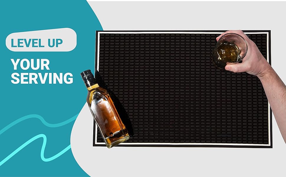 Bar mat catches spills counter top coffee machine bar counter alcohol juice cocktails